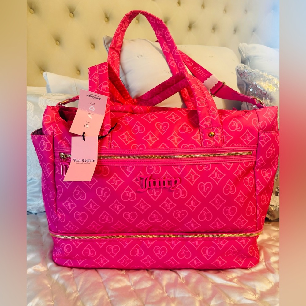 Juicy Couture Pink Logo Travel Bag - Picture 8 of 15